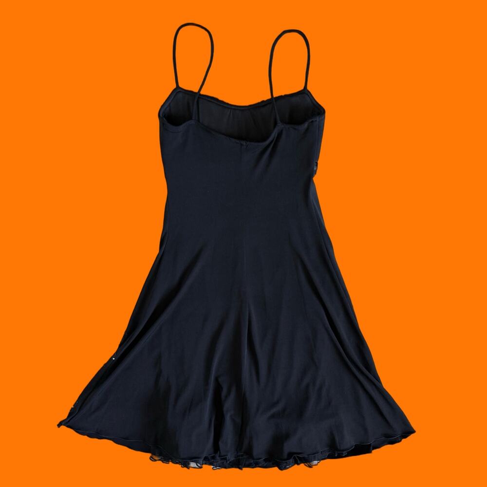 00's vintage black sequins goth glam y2k party dress SMALL ruby rox - Picture 4 of 7